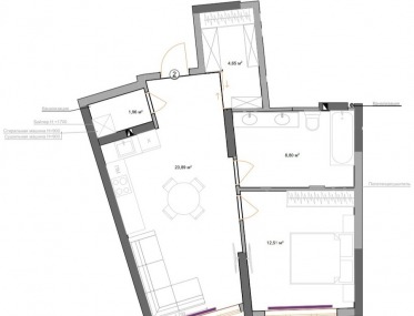 1-room apartment in residential complex "Cardinal" photo 3